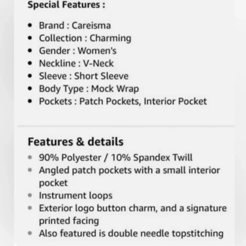 Careisma By sophia vergara Scrub Top - Picture 6 of 6